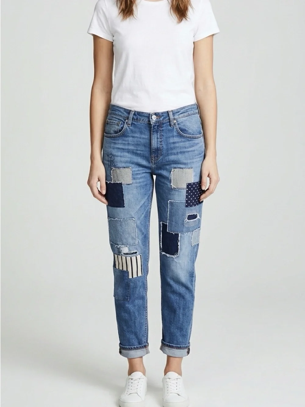 Ralph Lauren Blue Patchwork Boyfriend Jeans